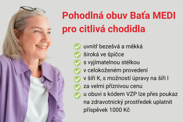 uvnitř bezešvá a měkká široká ve špičce s vyjímatelnou stélkou v celokoženém provedení v šíři K, s možností úpravy na šíři I za velmi příznivou cenu u obuvi s kódem VZP lze přes poukaz na zdravotnický prostřed (12)